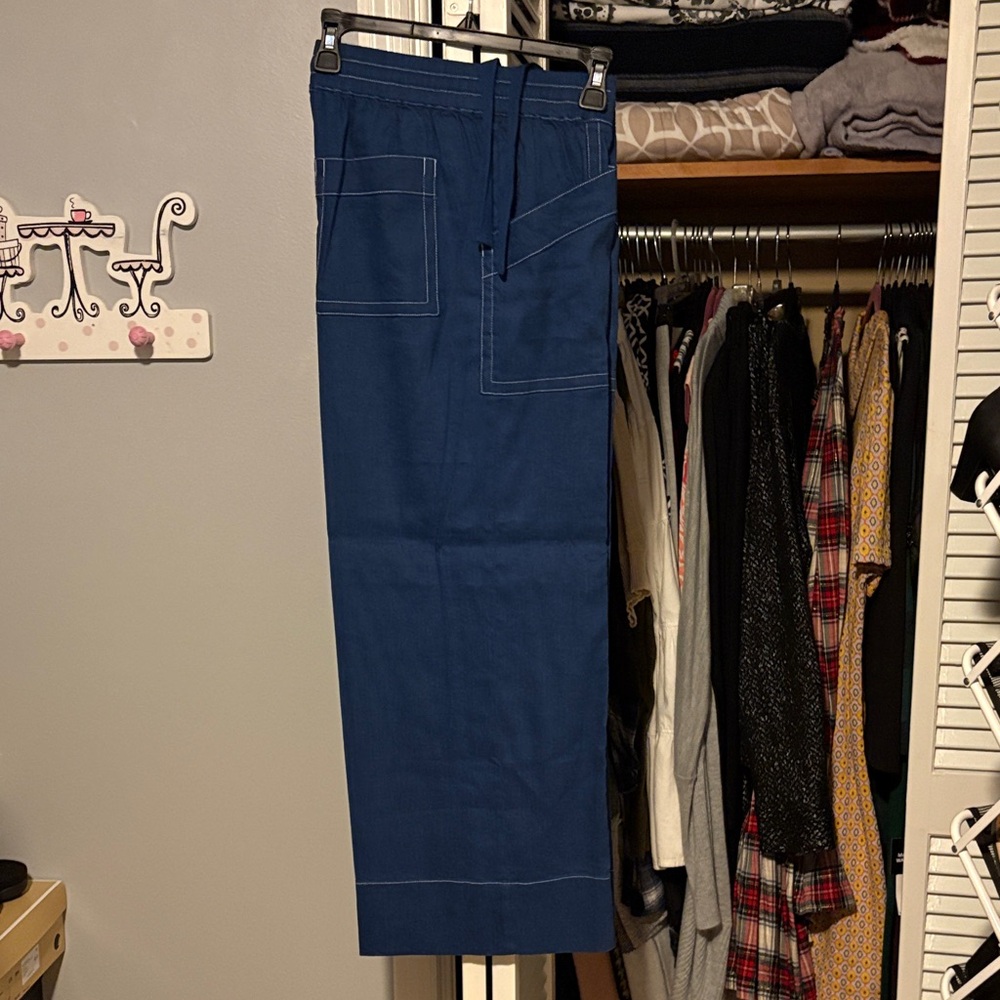 Liverpool Blue Wide Leg Pants